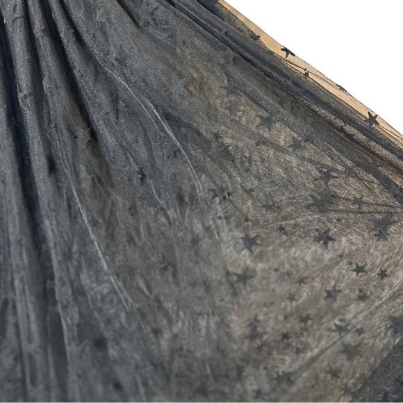 Modcloth Retro Uplifting Aura Off Shoulder Black Velvet Midi Dress Size Medium - Picture 8 of 11